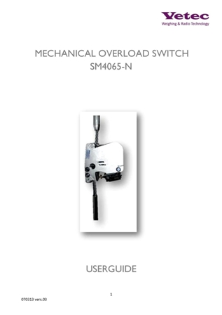 Vetec Crane Mechanical overload cut-off device brochure in PDF version